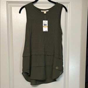 MICHAEL Michael Kors Asymmetrical Green Tank Top